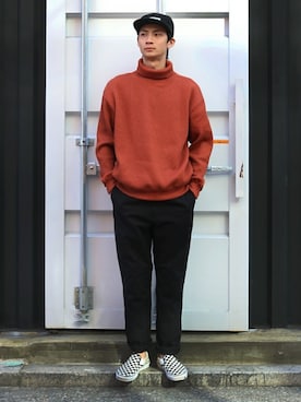 「Understudyclub（アンダースタディクラブ）のアイテム（ニット/セーター）」を使った、understudyclubさん（メンズ・175cm）の冬コーディネート