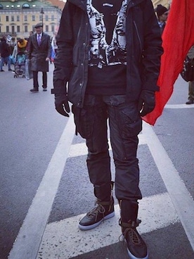 「Understudyclub（アンダースタディクラブ）のアイテム（パーカー）」を使った、understudyclubさん（メンズ・175cm）の冬コーディネート