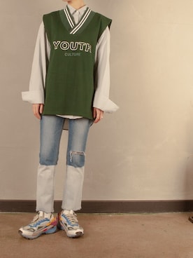 「Understudyclub（アンダースタディクラブ）のアイテム」を使った、understudyclubさん（レディース・165cm）の春コーディネート