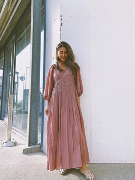 ワンピース ピンク系 を使った シフォン の人気ファッションコーディネート Wear