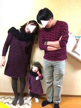 「BOBSON（ボブソン）のアイテム（ワンピース/ドレス）」を使った、さやまろんさん（キッズ・80cm）の冬コーディネート