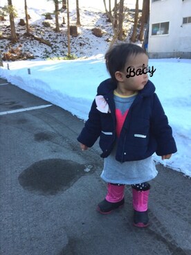 「babygap」｜「アイテム（ダウンジャケット/コート）」を使った、さやまろんさん（キッズ・80cm）の冬コーディネート