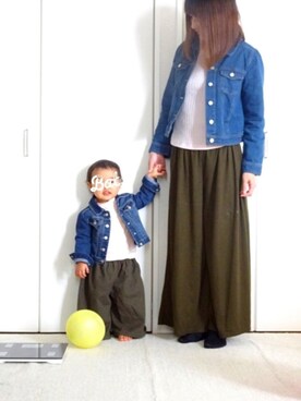「GRL（グレイル）のアイテム（ジャケット/アウター）」を使った、さやまろんさん（キッズ・80cm）の冬コーディネート