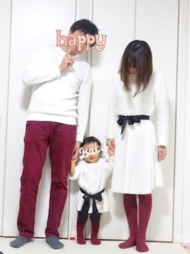 「Honeys（ハニーズ）のアイテム（ワンピース/ドレス）」を使った、さやまろんさん（キッズ・80cm）の春コーディネート