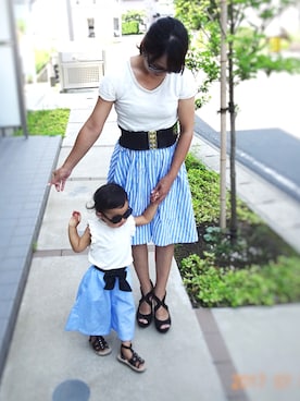 「CECIL McBEE（セシルマクビー）のアイテム」を使った、さやまろんさん（キッズ・80cm）の夏コーディネート