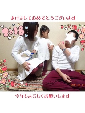 「Honeys（ハニーズ）のアイテム（ワンピース/ドレス）」を使った、さやまろんさん（キッズ・90cm）の冬コーディネート