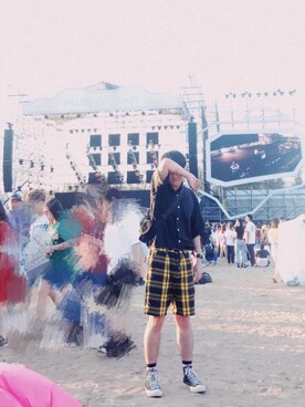 「Combackのアイテム」を使った、楼一一_Swan(相互follow)さん（メンズ・183cm）の夏コーディネート