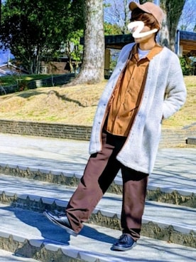 「chocol raffine robe（ショコラフィネローブ）のアイテム（ノーカラージャケット）」を使った、OSADAさん（メンズ・170cm）の冬コーディネート
