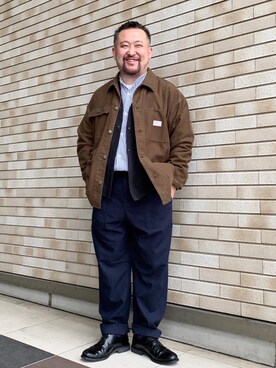 「アイテム（カバーオール）」を使った、coenきのしたさん（メンズ・165cm）の秋コーディネート