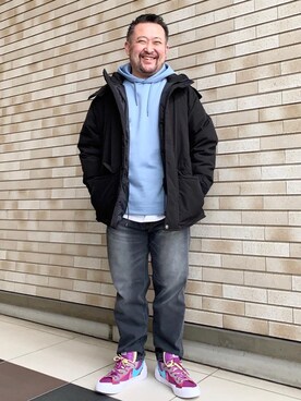 「でにむ」｜「アイテム（ダウンジャケット/コート）」を使った、coenきのしたさん（メンズ・165cm）の冬コーディネート
