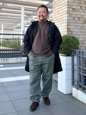 「coen（コーエン）のアイテム（モッズコート）」を使った、coenきのしたさん（メンズ・165cm）の冬コーディネート