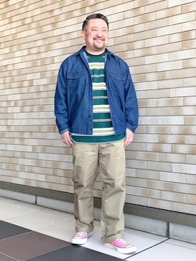 「でにむ」｜「アイテム（チノパンツ）」を使った、coenきのしたさん（メンズ・165cm）の冬コーディネート