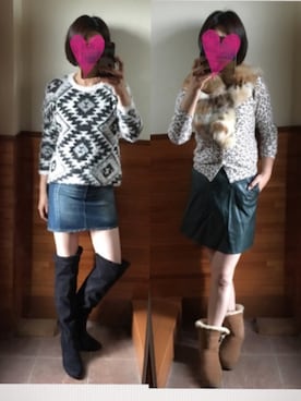 「she mo shelly（シーモシェリー）のアイテム」を使った、えまみーさん（レディース・171cm）の冬コーディネート