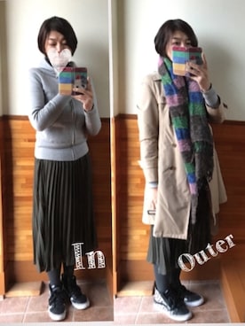 「amaca（アマカ）のアイテム」を使った、えまみーさん（レディース・171cm）の冬コーディネート