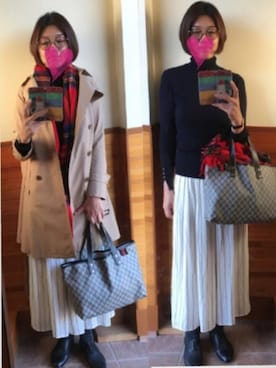 「スカーチョ」｜「アイテム（トレンチコート）」を使った、えまみーさん（レディース・171cm）の秋コーディネート
