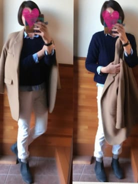 「Hands of creation（ハンズオブクリエイション）のアイテム（トップス）」を使った、えまみーさん（レディース・171cm）の秋コーディネート