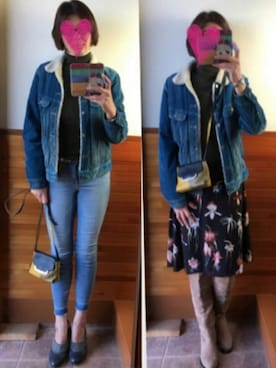 「Lee（リー）のアイテム（その他アウター）」を使った、えまみーさん（レディース・171cm）の冬コーディネート