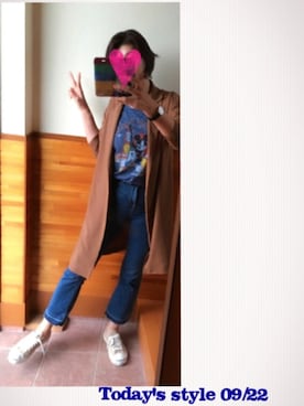 「ミッキーT」｜「アイテム（その他アウター）」を使った、えまみーさん（レディース・171cm）の秋コーディネート