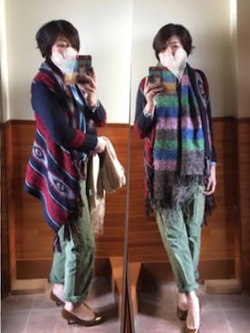 「ダンガリーシャツ」｜「アイテム（パンプス）」を使った、えまみーさん（レディース・171cm）の春コーディネート