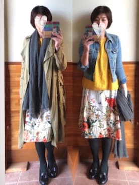 「ベルイエロー」｜「アイテム（ジャケット/アウター）」を使った、えまみーさん（レディース・171cm）の春コーディネート