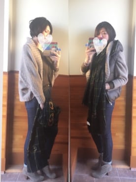「テロシャツ」｜えまみーさん（レディース・171cm）の冬コーディネート