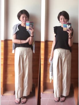 「マリンコーデ」｜「アイテム（アナログ腕時計）」を使った、えまみーさん（レディース・171cm）の夏コーディネート