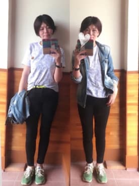 「UNIQLO（ユニクロ）のWOMEN ウルトラストレッチジーンズ（デニムパンツ）」を使った、えまみーさん（レディース・171cm）の夏コーディネート