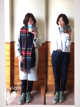 「rada（ラダ）のアイテム」を使った、えまみーさん（レディース・171cm）の冬コーディネート