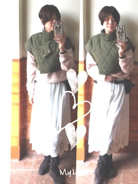 「unglid（アングリッド）のアイテム」を使った、えまみーさん（レディース・171cm）の冬コーディネート