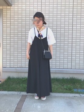 「n'OrLABEL（ノアールレーベル）のアイテム（オールインワン・サロペット）」を使った、maru☺︎さん（レディース・152cm）の春コーディネート