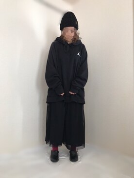 「RAGEBLUE（レイジブルー）のアイテム（ニットキャップ/ビーニー）」を使った、maru☺︎さん（レディース・152cm）の秋コーディネート