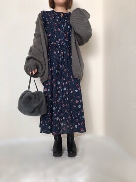 「巾着バッグ」｜「アイテム（その他雑貨）」を使った、maru☺︎さん（レディース・152cm）の秋コーディネート