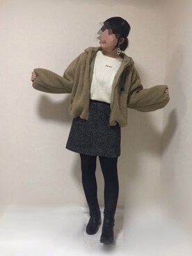 「大人ミニスカ部」｜maru☺︎さん（レディース・152cm）の冬コーディネート