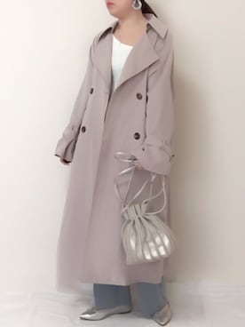 「GeeRA」｜「アイテム（トレンチコート）」を使った、maru☺︎さん（レディース・153cm）の春コーディネート