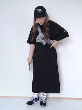 「KANGOL（カンゴール）のアイテム（ワンピース/ドレス）」を使った、maru☺︎さん（レディース・153cm）の秋コーディネート