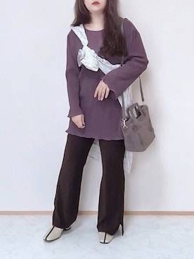 「たすき掛け」｜「アイテム（雑貨/ホビー）」を使った、maru☺︎さん（レディース・153cm）の秋コーディネート