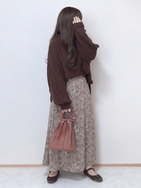 「プリーツバッグ」｜「アイテム（その他雑貨）」を使った、maru☺︎さん（レディース・153cm）の秋コーディネート