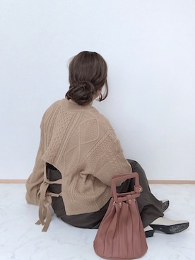 「レザースカート」｜「アイテム（雑貨/ホビー）」を使った、maru☺︎さん（レディース・153cm）の秋コーディネート
