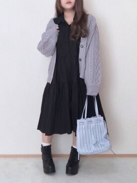 「ニットカーディガン」｜「アイテム（雑貨/ホビー）」を使った、maru☺︎さん（レディース・153cm）の秋コーディネート