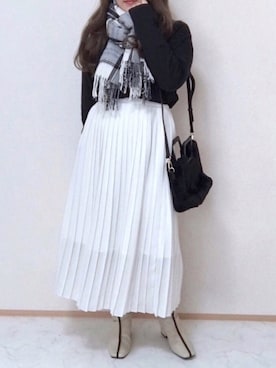 「レザースカート」｜「アイテム（雑貨/ホビー）」を使った、maru☺︎さん（レディース・153cm）の秋コーディネート