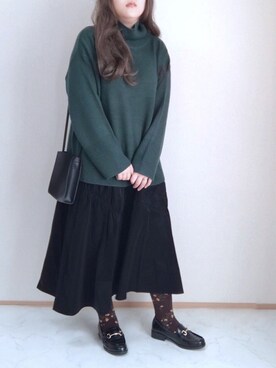 「レザースカート」｜「アイテム（雑貨/ホビー）」を使った、maru☺︎さん（レディース・153cm）の秋コーディネート