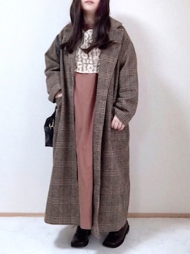 「kutir（クティール）のアイテム（チェスターコート）」を使った、maru☺︎さん（レディース・153cm）の冬コーディネート