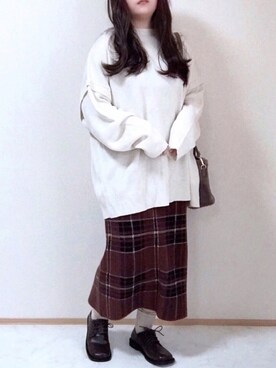 「sakishimatokyo（サキシマトーキョー）のアイテム（ソックス/靴下）」を使った、maru☺︎さん（レディース・153cm）の冬コーディネート