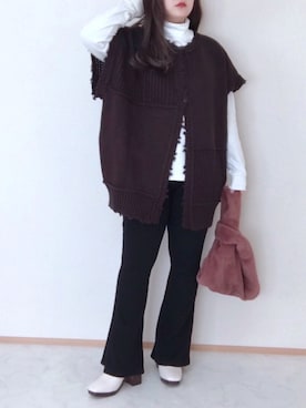 「タートルネック」｜「アイテム（その他雑貨）」を使った、maru☺︎さん（レディース・153cm）の冬コーディネート
