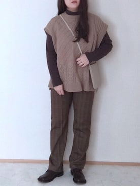 「チョコ色に染まれ」｜「アイテム（その他雑貨）」を使った、maru☺︎さん（レディース・153cm）の冬コーディネート
