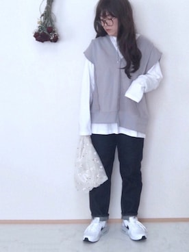 「メガネ女子」｜「アイテム（雑貨/ホビー）」を使った、maru☺︎さん（レディース・153cm）の春コーディネート