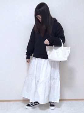 「sakishimatokyo（サキシマトーキョー）のアイテム（シャツワンピース）」を使った、maru☺︎さん（レディース・153cm）の春コーディネート