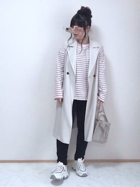 「ジレ」｜「アイテム（雑貨/ホビー）」を使った、maru☺︎さん（レディース・153cm）の春コーディネート