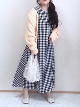 「DHOLIC STYLE（ディーホリックスタイル）のアイテム（カーディガン/ボレロ）」を使った、maru☺︎さん（レディース・153cm）の春コーディネート