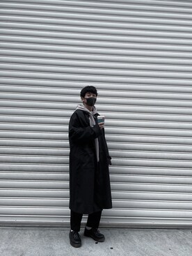 「kutir（クティール）のアイテム（トレンチコート）」を使った、こーせいさん（メンズ・168cm）の冬コーディネート